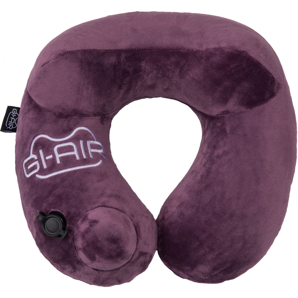 ネックピロー ポンプ式 エア注入 グレープワイン色