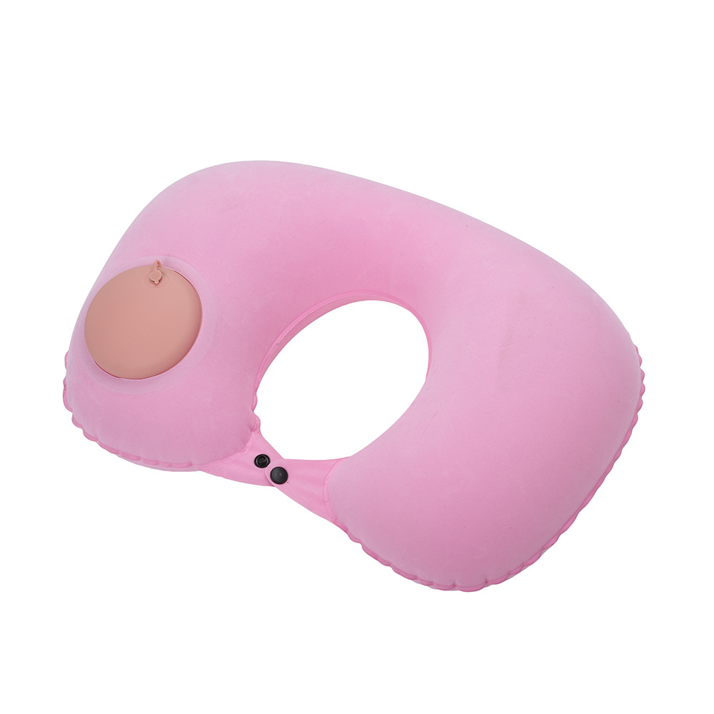 ネックピロー 手動ポンプ内蔵型簡単膨張式ネックピロー