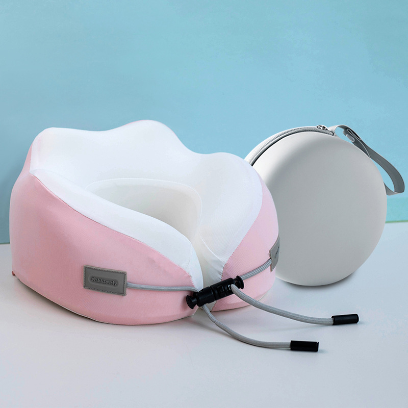 ネックピロー 携帯用収納ケース付き折りたたみネックピロー