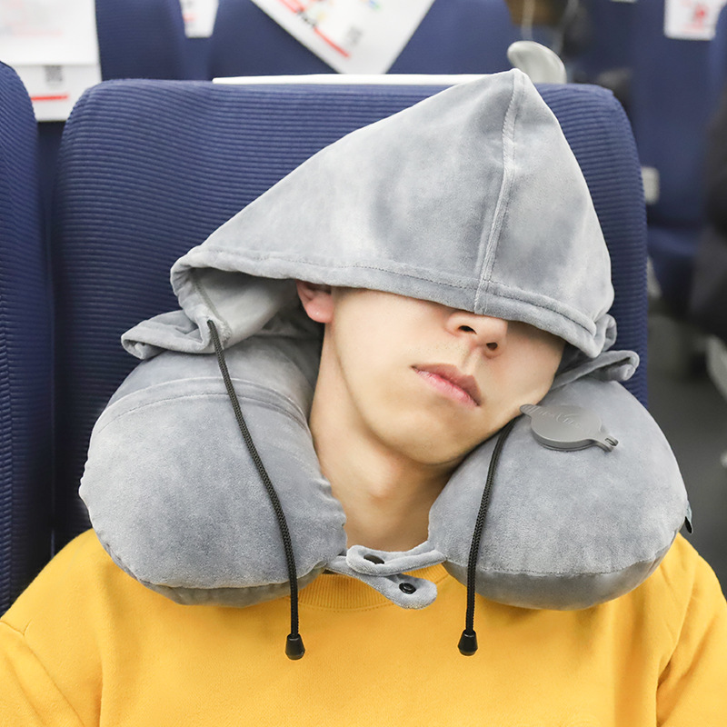 ネックピロー 快適睡眠フード付きネックピロー