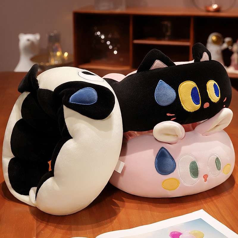 ネックピロー もちもちうさぎとねこのおやすみまくら