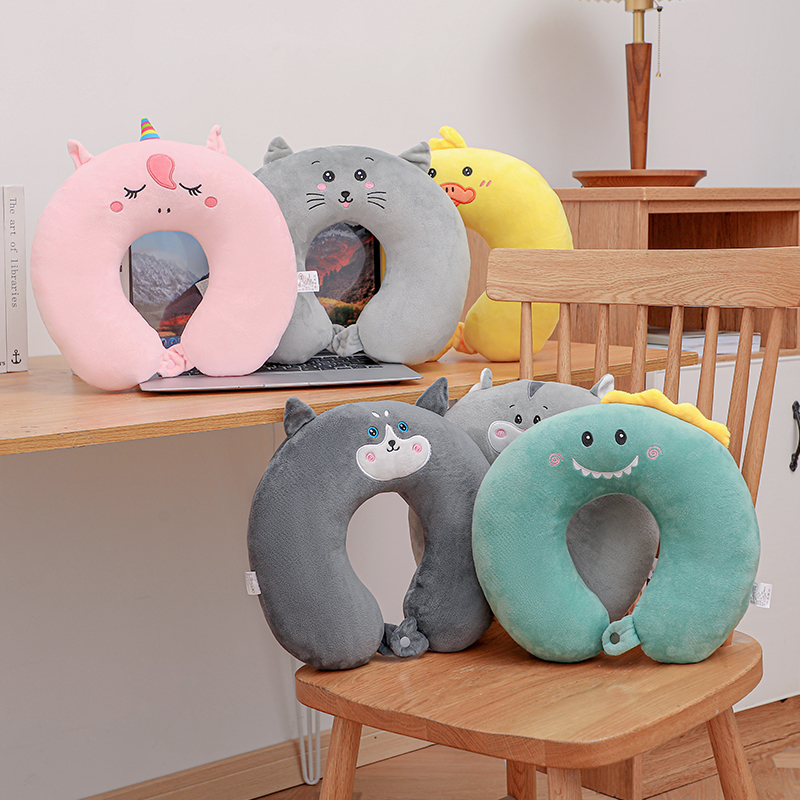 ネックピロー 可愛い動物キャラクター低反発ネックピロー