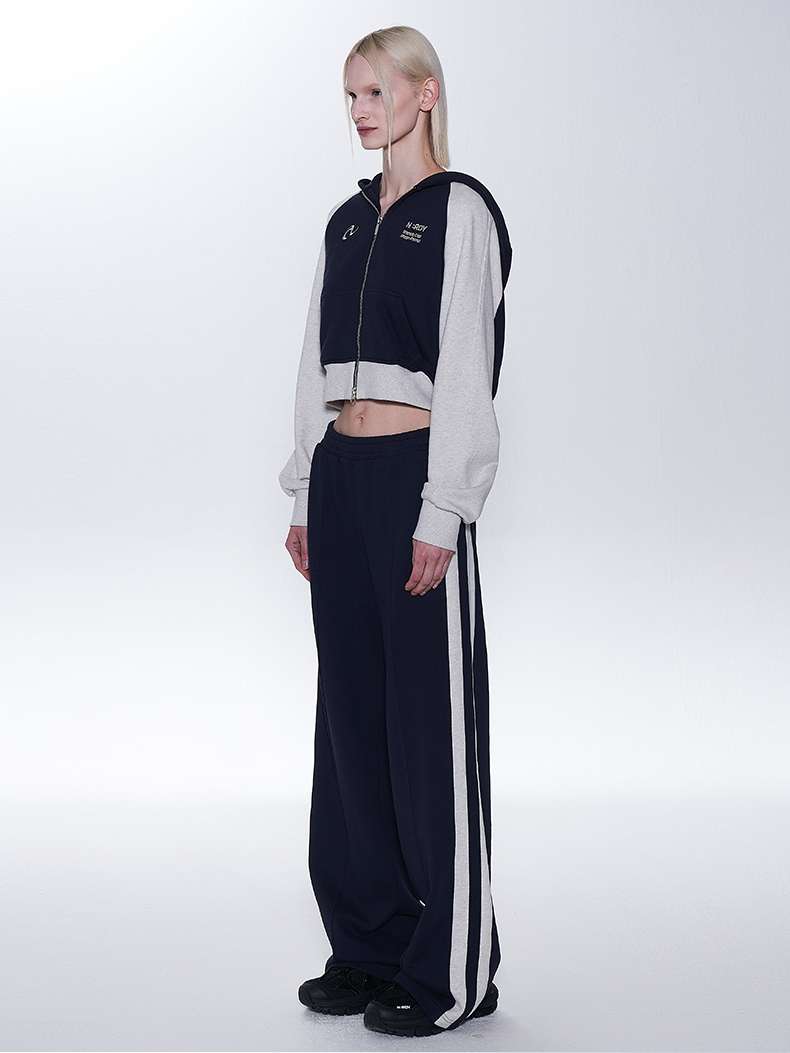 レディース N-RDY ツートンカラー クロップドスウェットセットアップ