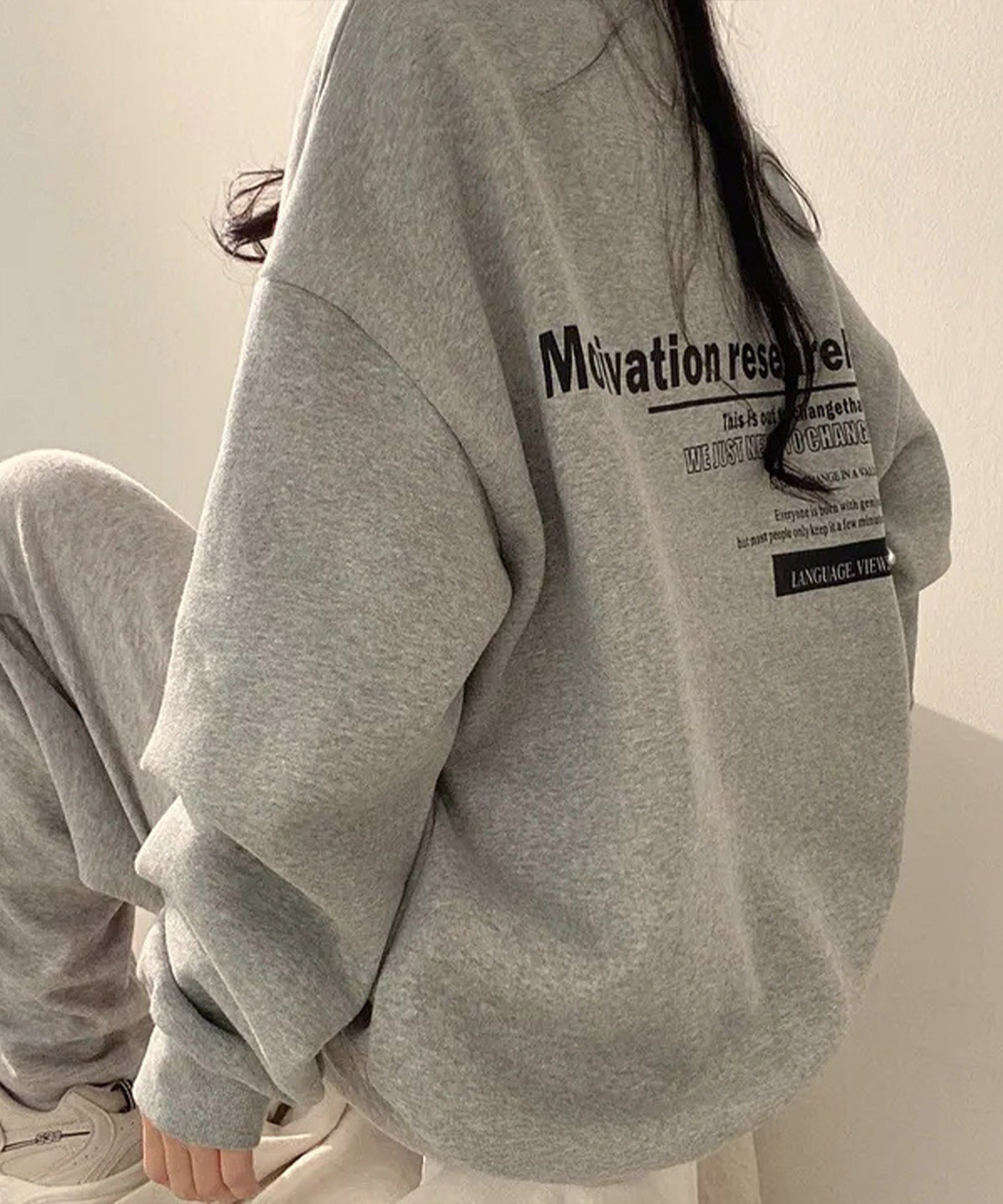 スウェット裏起毛文字柄ビッグトレーナー