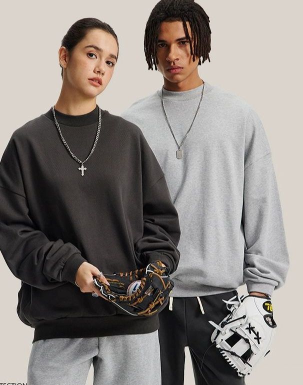 スウェット 男女兼用無地裏パイルトレーナー全5色