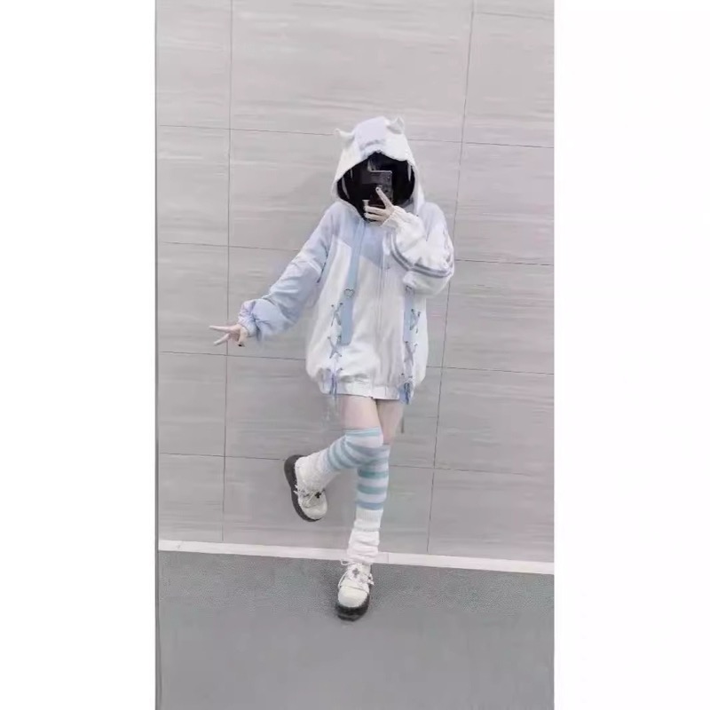 スウェット キッズ ねこ耳フード ジップアップパーカー 子供服