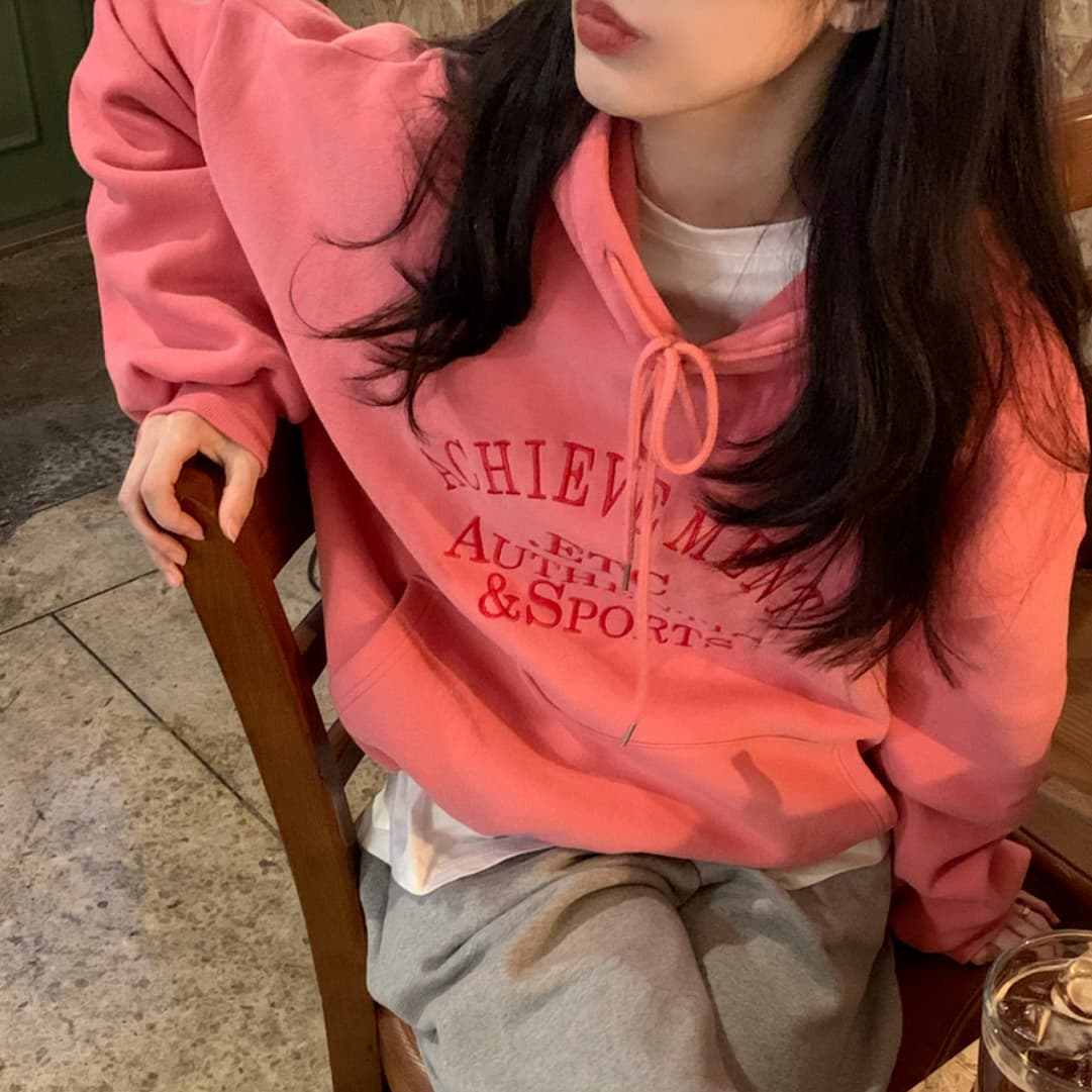 スウェット 文字柄プリント フード付き裏起毛パーカー