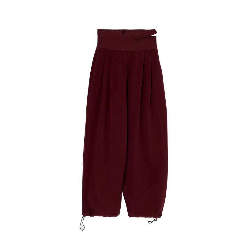 レディース ハイウエストワイドレッグスウェットパンツ