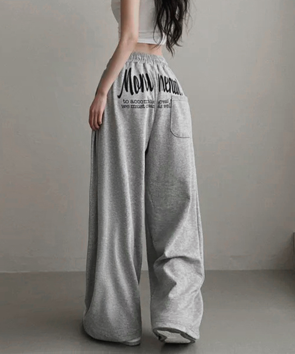 スウェットバックプリントワイドパンツ