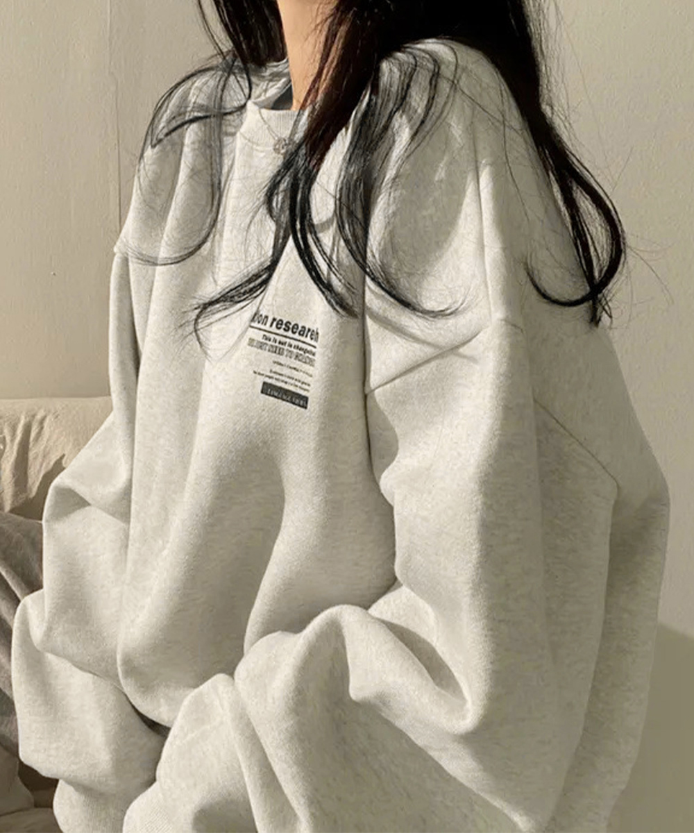 スウェット裏起毛文字柄ビッグトレーナー