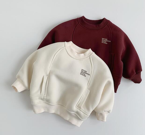 キッズ裏起毛スウェット韓国風トップス２色展開