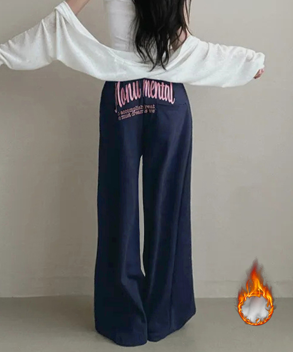 スウェットバックプリントワイドパンツ