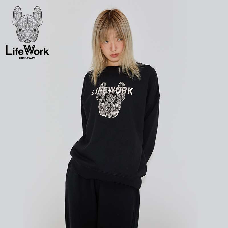  LifeWork フレンチブルドッグロゴスウェット