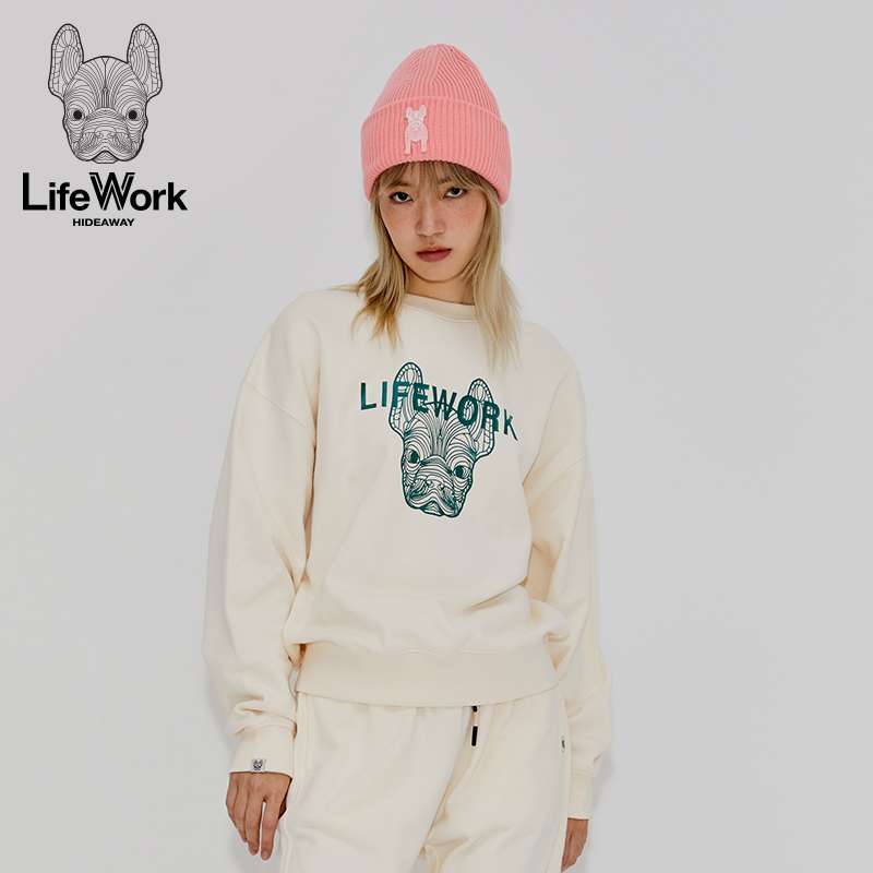  LifeWork フレンチブルドッグロゴスウェット