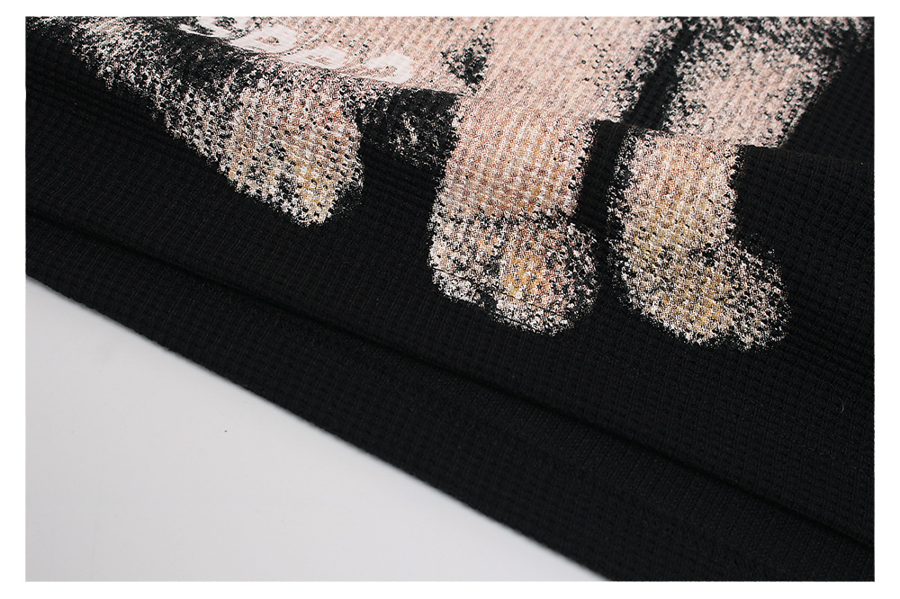 スウェット猫柄プリント長袖 クルーネック   