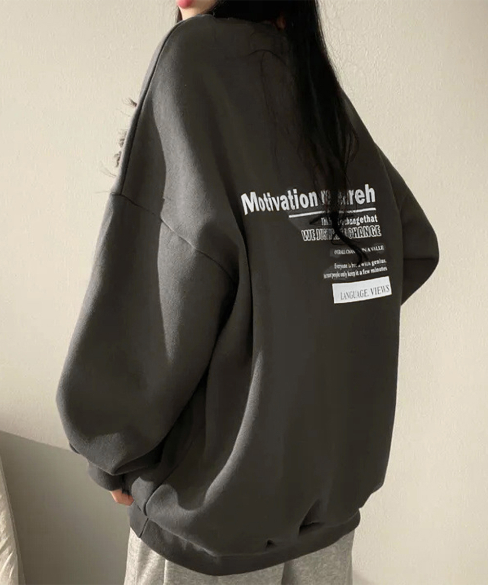 スウェット裏起毛文字柄ビッグトレーナー