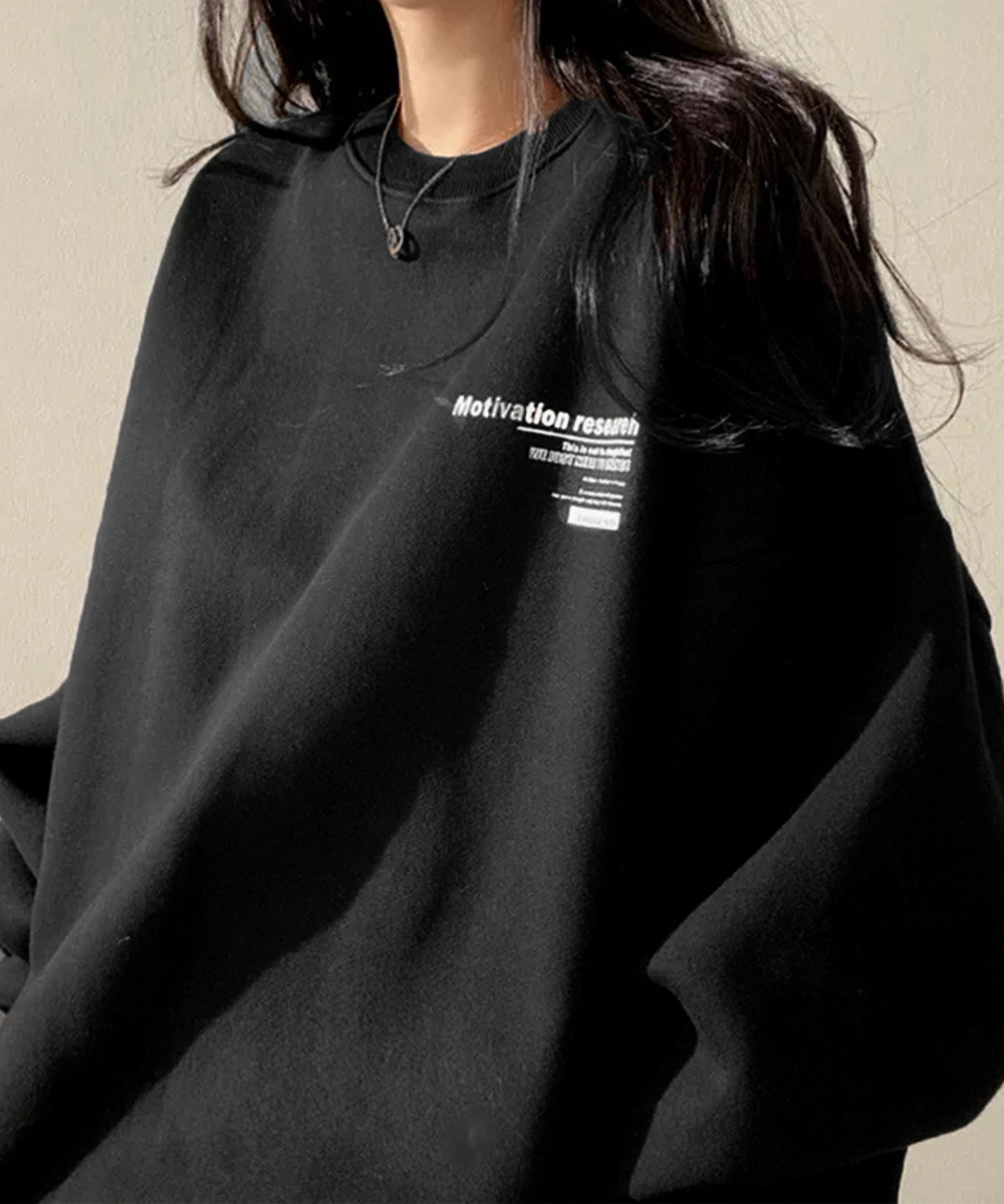 スウェット裏起毛文字柄ビッグトレーナー