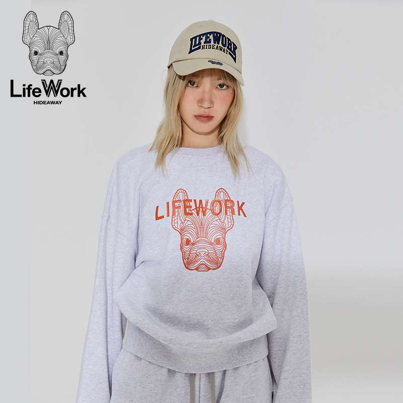  LifeWork フレンチブルドッグロゴスウェット