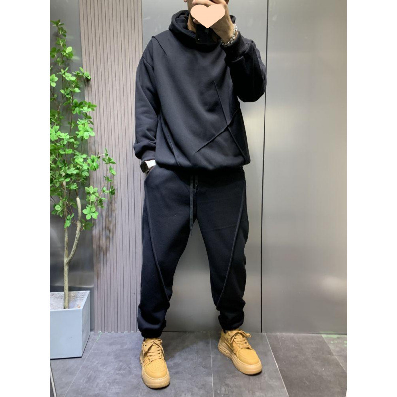 スウェットメンズ 裏起毛プルオーバーパーカーセットアップ