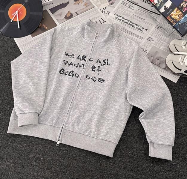 スウェットメンズ メンズ ジップアップ スウェット 文字プリント トップス