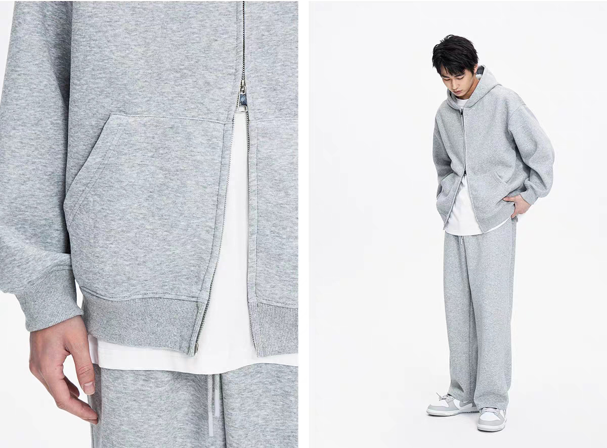 スウェットメンズ 無地ジップアップパーカー男女兼用秋冬新作