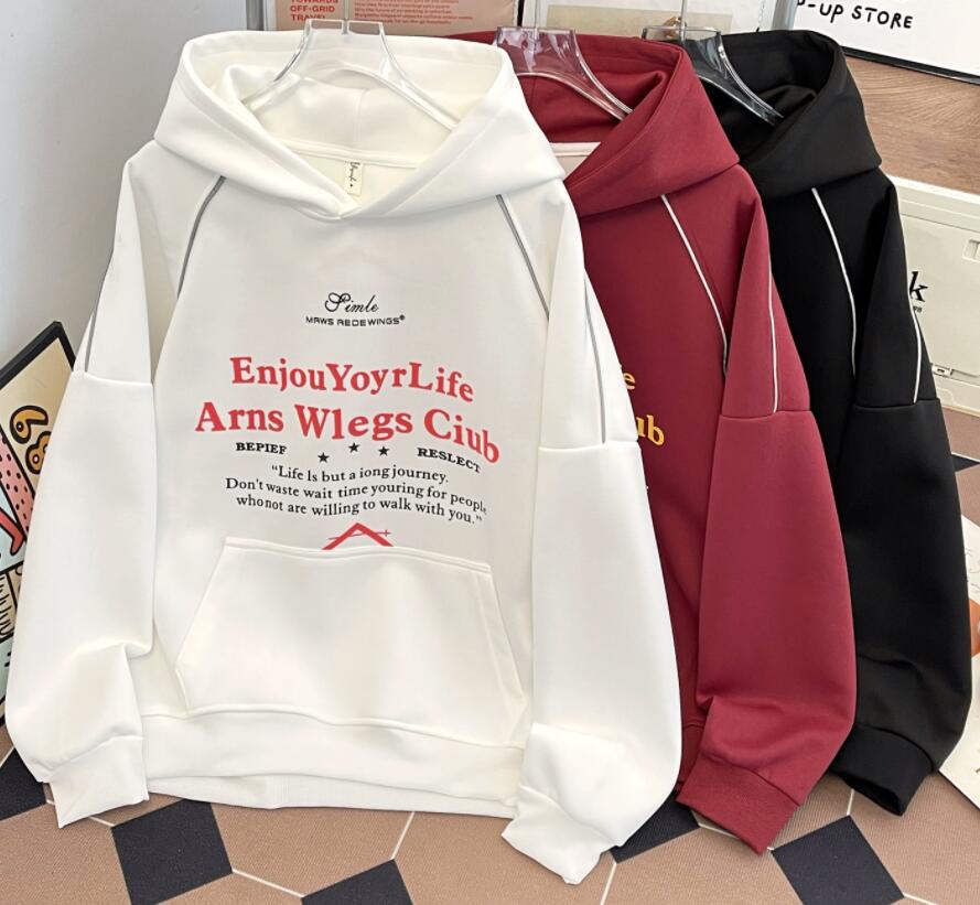 スウェットメンズ 秋冬メンズプルオーバーパーカー文字プリント