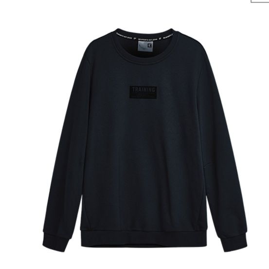 スウェットメンズ シンプルワッペン長袖スウェット