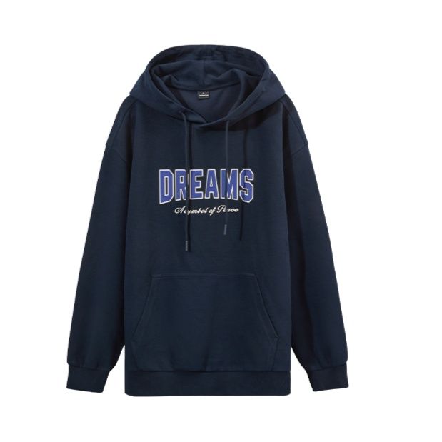 スウェットメンズ DREAMS 刺繍入りプルオーバーパーカー