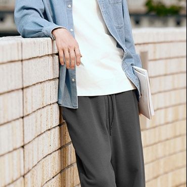 スウェットメンズ シンプル裾リブスウェットパンツ