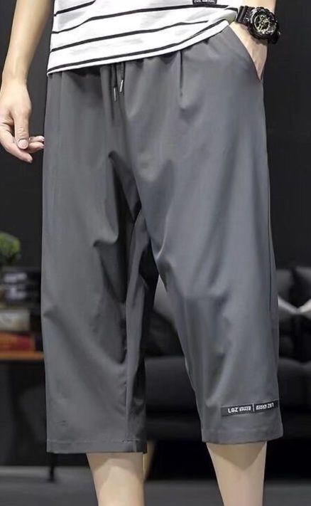 スウェットメンズ 七分丈ゆったりスウェットパンツ