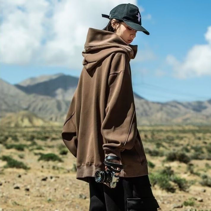 スウェットメンズ ゆったりオーバーサイズ裏起毛プルオーバー　パーカー