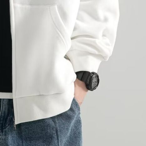 スウェットメンズ ゆったりシルエット裏起毛ジップアップパーカー