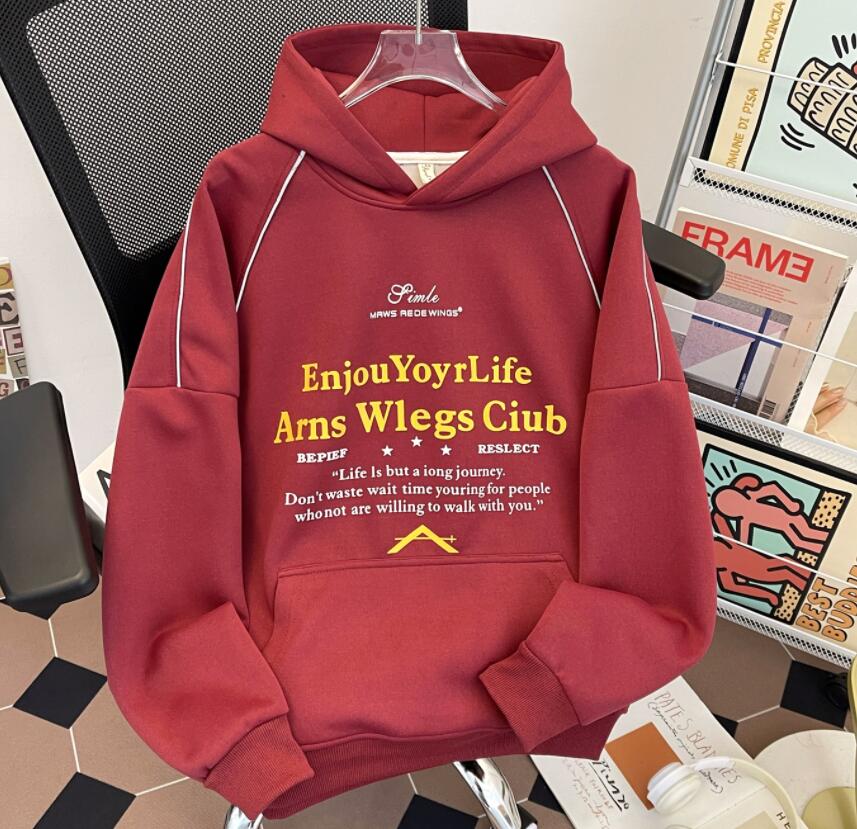 スウェットメンズ 秋冬メンズプルオーバーパーカー文字プリント