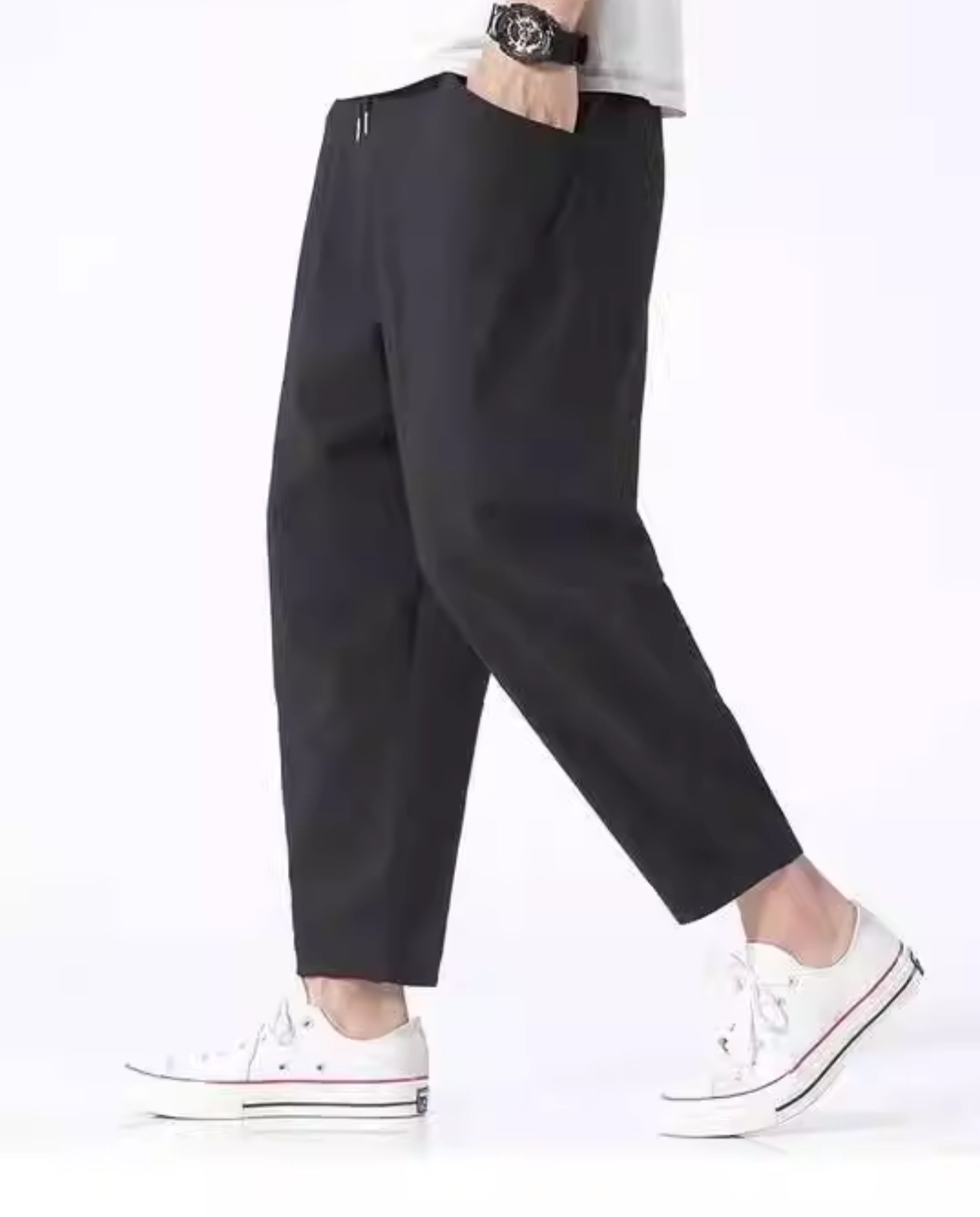 スウェットメンズ ゆったりシルエット九分丈パンツ