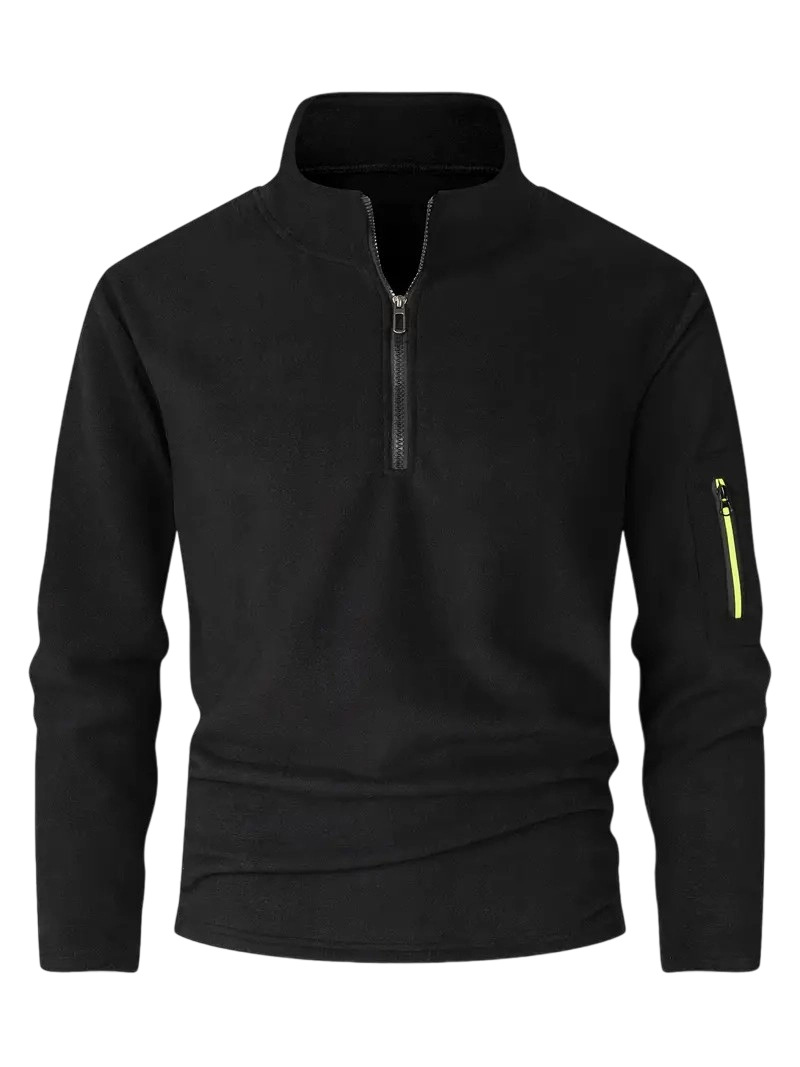 スウェットメンズ ハーフジップスタンドカラースウェットシャツ