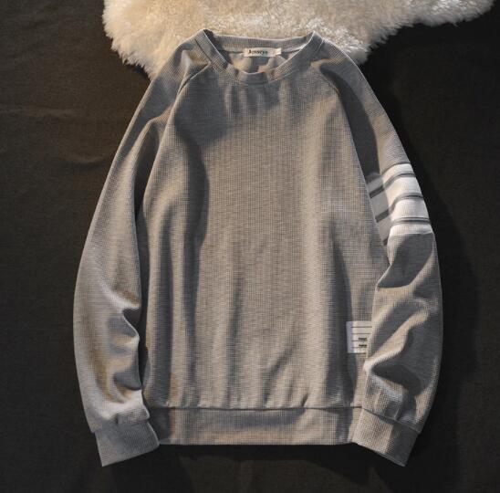 スウェットメンズ メンズ裏起毛スウェット袖ライン入りクルーネック長袖