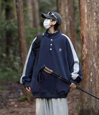 スウェットメンズ メンズ秋冬トレーナー配色切替スウェット