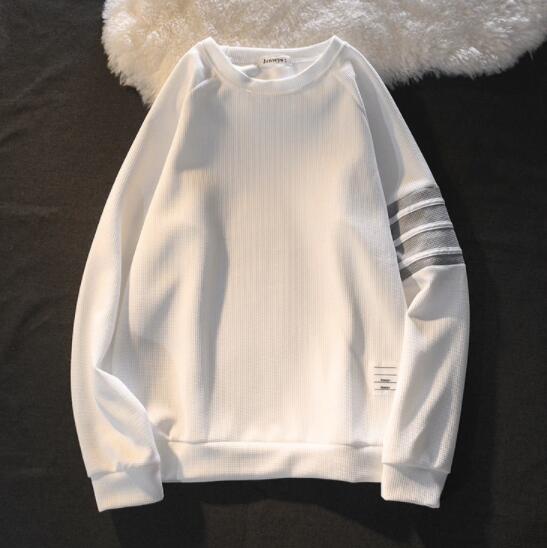 スウェットメンズ メンズ裏起毛スウェット袖ライン入りクルーネック長袖