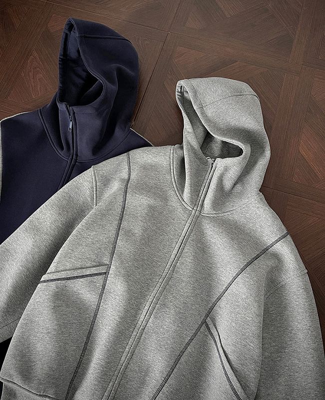 スウェットメンズ 無地ジップアップパーカー男女兼用ストリート系秋冬