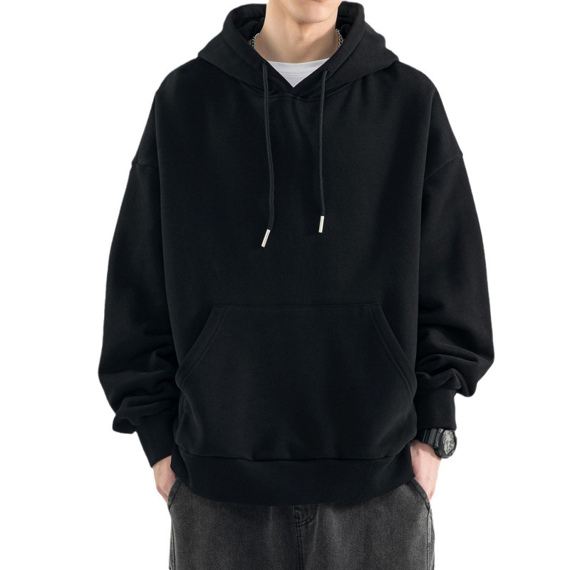 スウェットメンズ 無地ゆったりシルエットプルオーバーパーカー