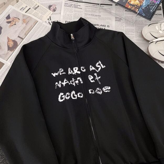 スウェットメンズ メンズ ジップアップ スウェット 文字プリント トップス