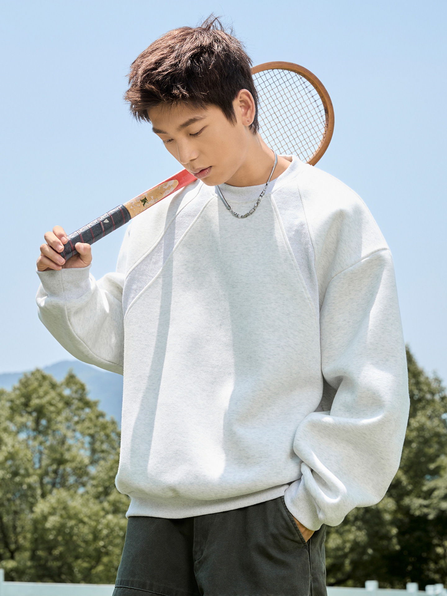 スウェットメンズ ゆったりシルエット裏起毛クルーネックトレーナー