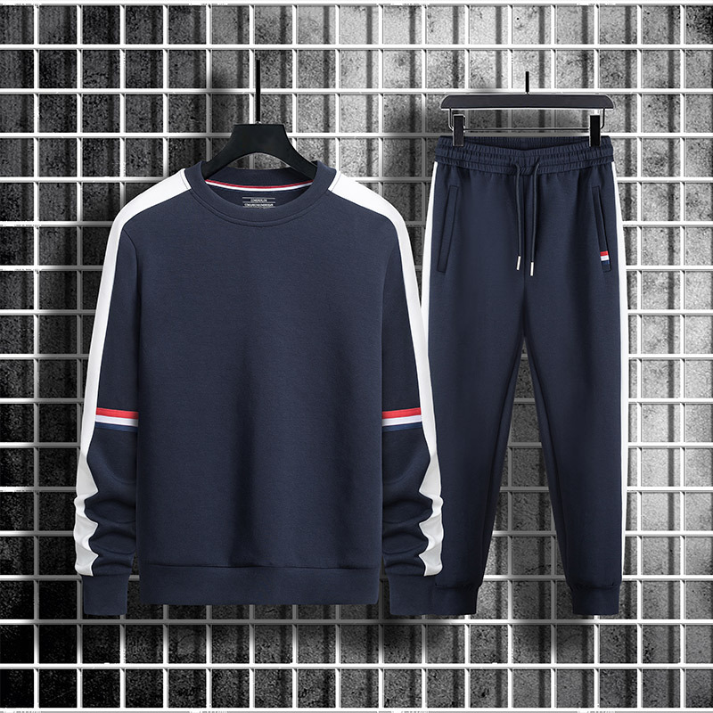 スウェットメンズ 袖ライン配色切替デザインスウェット上下セット