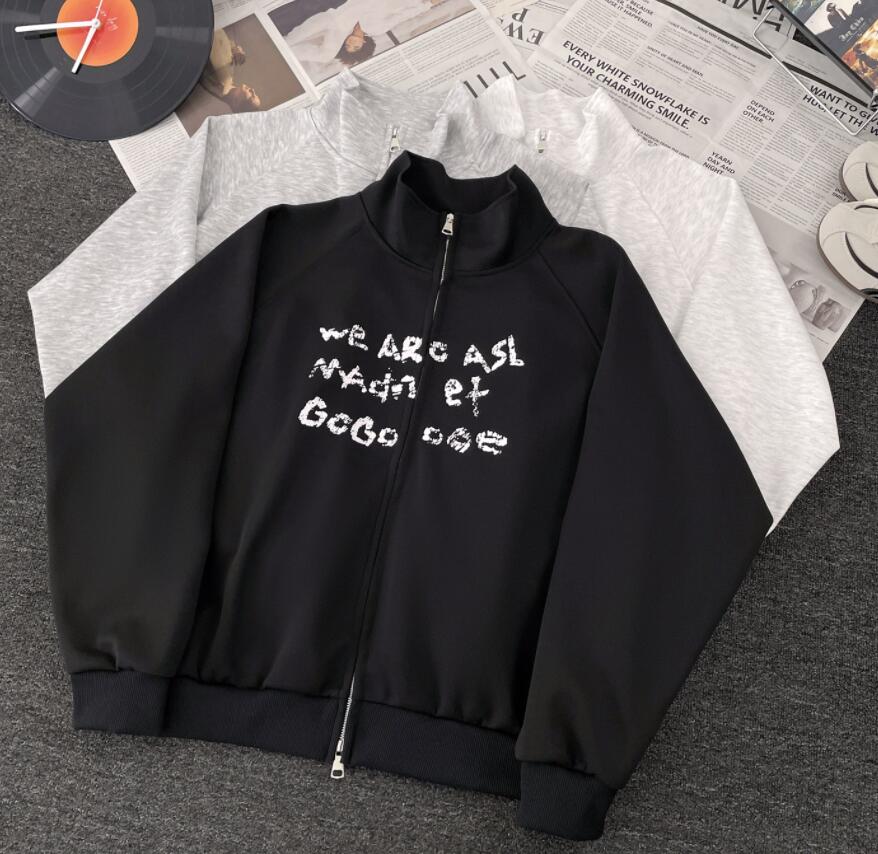 スウェットメンズ メンズ ジップアップ スウェット 文字プリント トップス