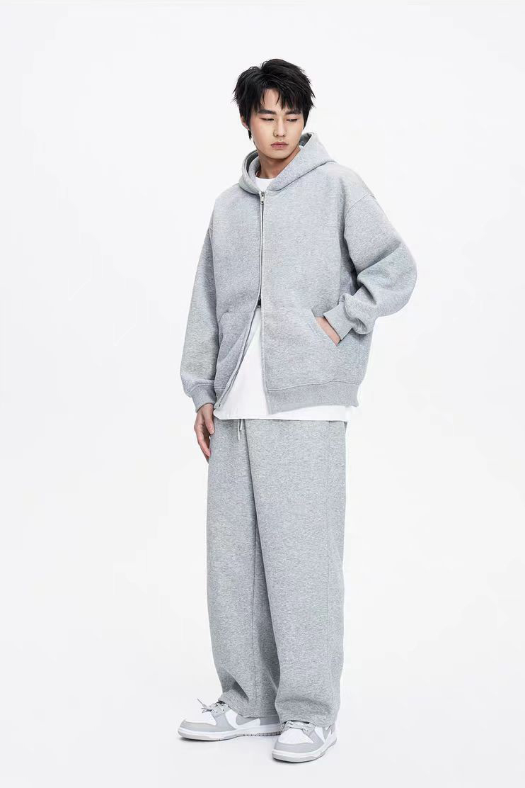 スウェットメンズ 無地ジップアップパーカー男女兼用秋冬新作