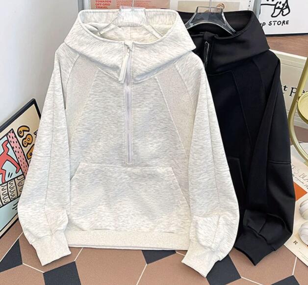 スウェットメンズ 秋冬メンズハーフジップパーカー無地スウェット