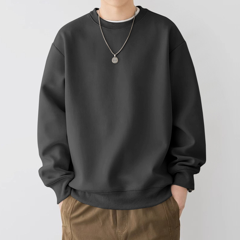 スウェットメンズ ゆったりシルエット丸首トレーナー裏毛仕様