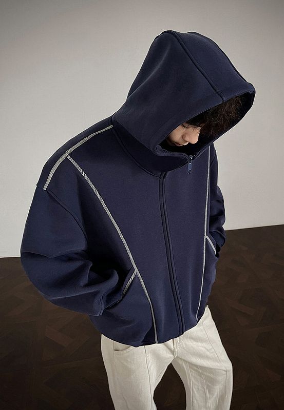 スウェットメンズ 無地ジップアップパーカー男女兼用ストリート系秋冬