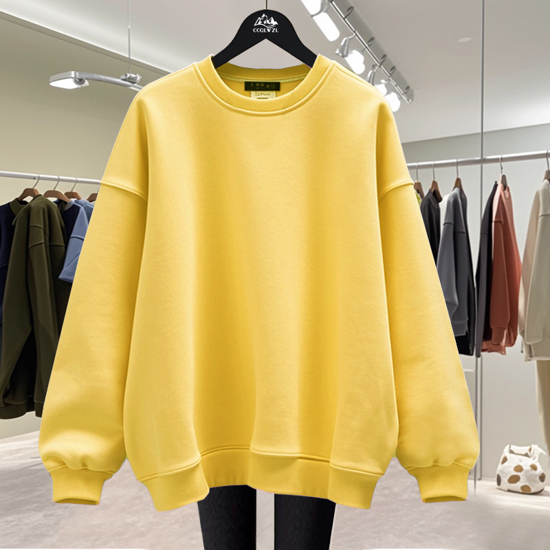 スウェットメンズ ゆったりシルエット無地クルーネックトレーナー