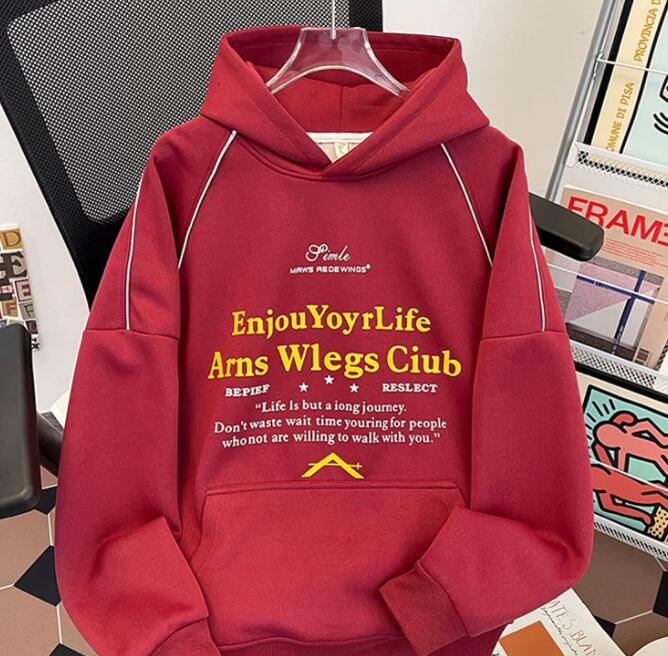 スウェットメンズ 秋冬メンズプルオーバーパーカー文字プリント